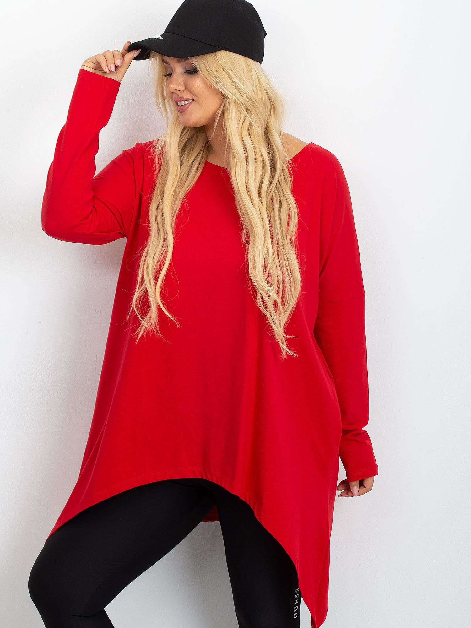 Czerwona tunika plus size Moa