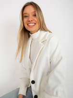 Hurtownia Ecru damski płaszcz z kieszeniami OCH BELLA