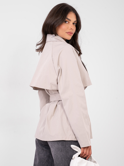 Beżowy krótki trencz z kieszeniami RUE PARIS