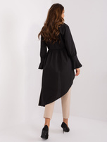 Hurt Czarna asymetryczna koszula damska z falbaną