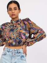 Granatowa bluzka z printami Mia