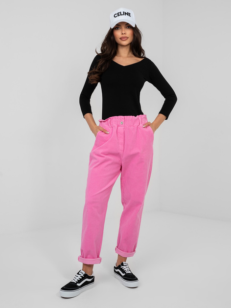 Czarna dopasowana bluzka basic z dekoltem V RUE PARIS