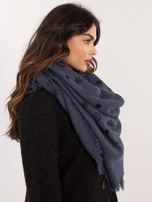 Hurtownia Granatowy damski szal z nadrukiem