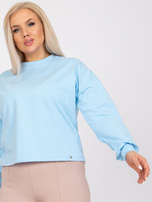 Jasnoniebieska bluza plus size z długim rękawem Florentia