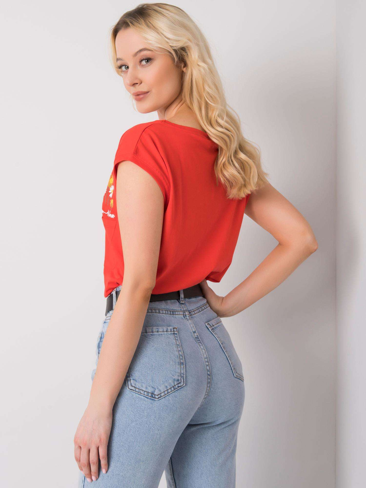 Sarah's red blouse