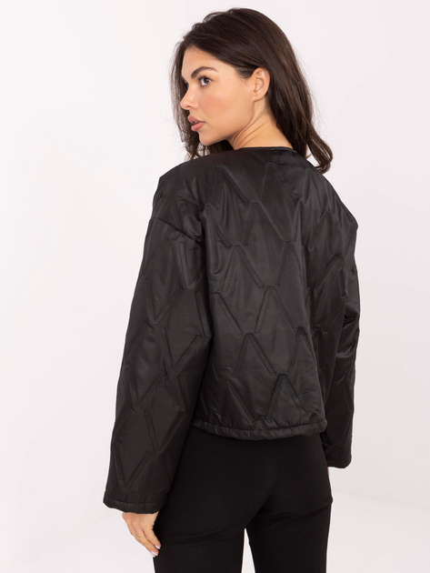 Czarna przejściowa kurtka bez zapięcia RUE PARIS