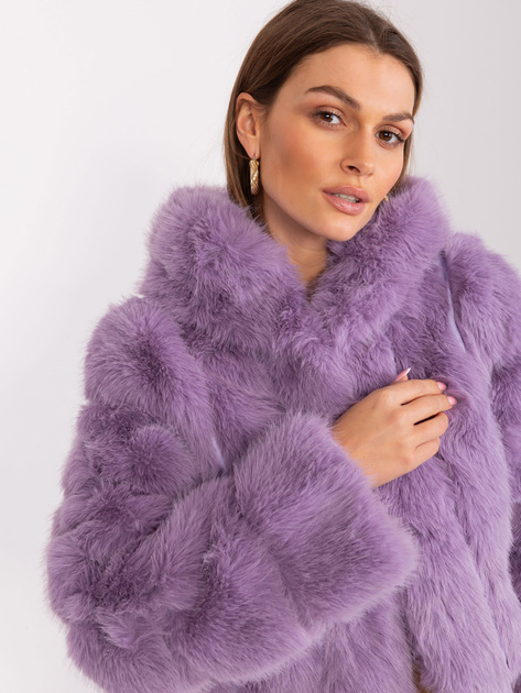 Hurt Jasnofioletowa kurtka przejściowa z zapięciem na haftki