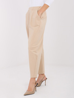 Beżowe damskie spodnie bez zapięcia RUE PARIS