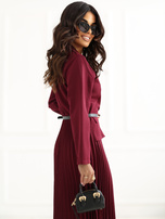 Bordowa midi sukienka z imitacją marynarki RUE PARIS 