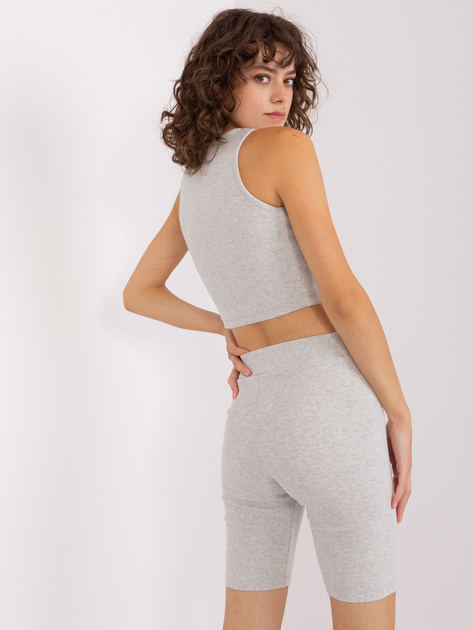 Hurt Jasnoszary melanżowy komplet casualowy z topem