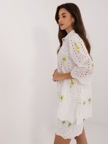 Hurtownia Biało-żółty damski komplet ażurowy na lato