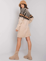 Beżowa luźna sukienka z dzianiny Shereen RUE PARIS