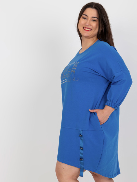 Hurt Ciemnoniebieska asymetryczna sukienka plus size