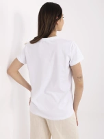 Biały t-shirt o klasycznym kroju BASIC FEEL GOOD