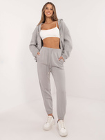 Hurt Jasnoszare ocieplane spodnie basic od kompletu