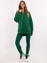 Hurt Ciemnozielony dwuczęściowy komplet z bluzą z rozcięciami