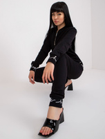 Czarny komplet casualowy ze spodniami 