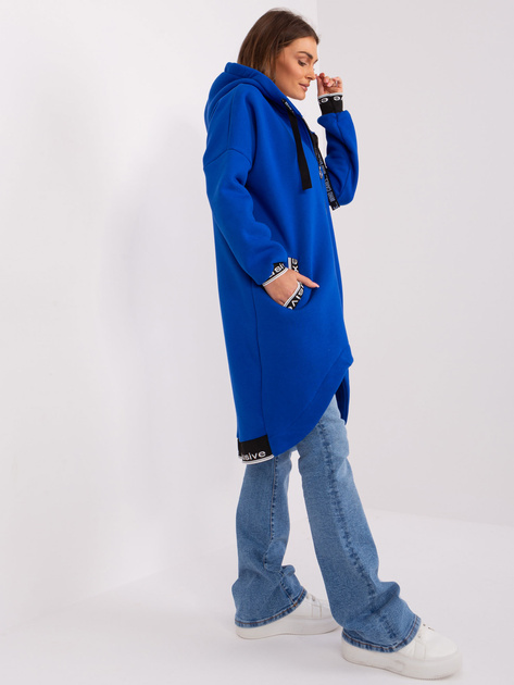 Hurt Kobaltowa długa bluza rozpinana z napisami