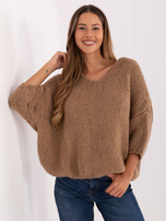 Camel women's sweater with an alpaca blend.