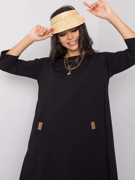 Czarna sukienka damska z bawełny Dalenne