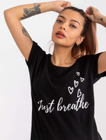 Black T-shirt with cotton print Pola MAYFLIES