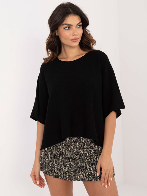 Hurtownia online Czarny krótki sweter oversize