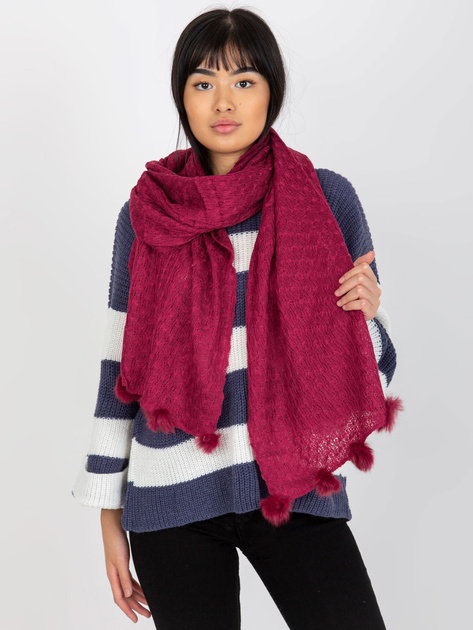 Hurtownia Fuksjowy damski szal w ażurowy wzór