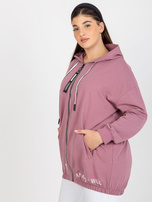 Hurt Brudnoróżowa rozpinana bluza plus size z kapturem