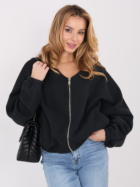 Czarna rozpinana bluza oversize z bawełny