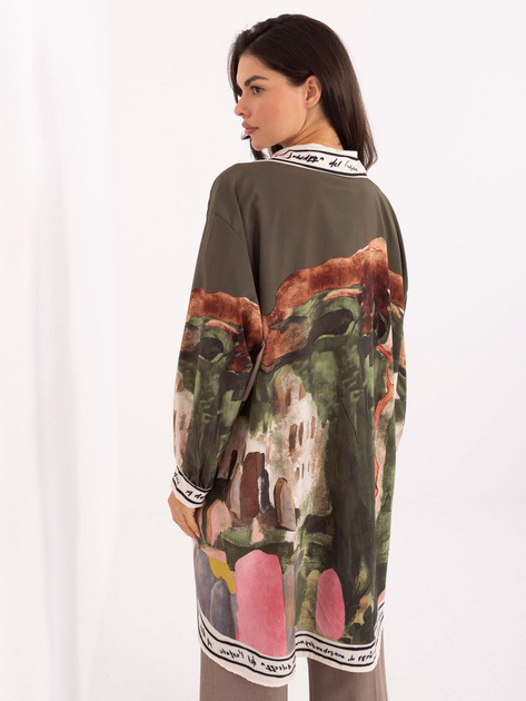 Khaki rozpinana koszula z nadrukiem RUE PARIS