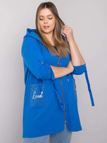 Ciemnoniebieska bluza plus size na suwak Zurich