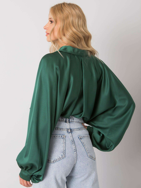Zielona koszula z szerokimi rękawami Cristina