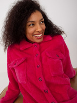 Hurt Fuchsia fur outer shirt with pockets RUE PARIS.