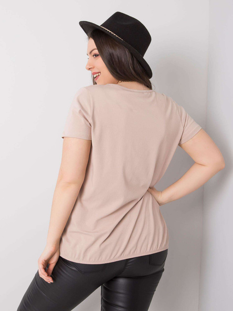 Beżowa bluzka plus size z bawełny Celeste