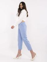 Niebieskie eleganckie spodnie o długości 7/8 OCH BELLA 