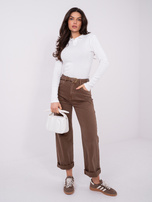 Ecru damska bluzka basic typu polo