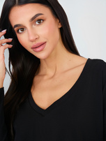 Czarna damska bluzka oversize z bawełny RUE PARIS 