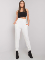 Ecru spodnie dresowe z wysokim stanem Ashland