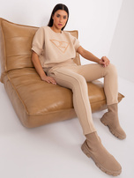 Hurtownia online Beżowy ocieplany komplet dresowy