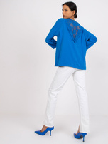 Ciemnoniebieska bluzka bawełniana z koronką Sylvie RUE PARIS