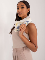 Hurtownia Ecru-żółty damski komin w grochy