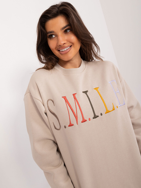 Hurt Beżowa bluza z kolorowym napisem SUBLEVEL