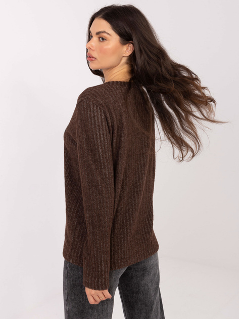 Brązowy damski sweter z miękkiej bawełny