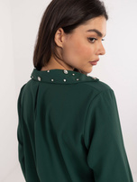 Hurt Ciemnozielona elegancka koszula z gumką na dole