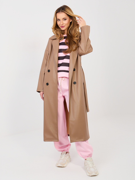 Różowo-czarny dresowy komplet ze spodniami typu jogger