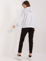 Hurtownia Szary dwuczęściowy komplet dresowy ze spodniami