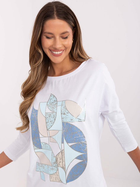 Hurtownia Biała luźna bluzka damska z bawełny