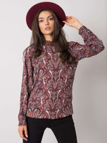 Ciemnobrązowa bluzka z printami Hadiya FRESH MADE