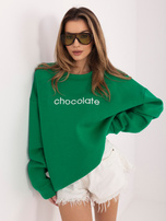 Ciemnozielona dresowa bluza oversize bez kaptura RUE PARIS 