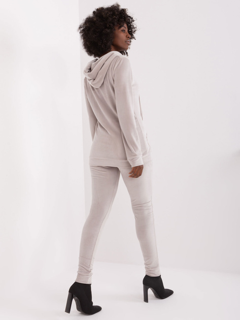 Hurt Szary komplet welurowy z bluzą rozpinaną